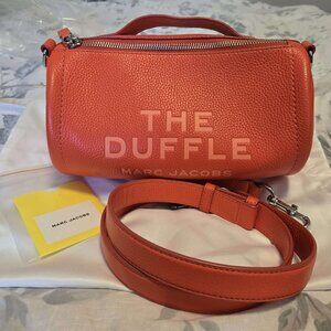 Marc Jacobs Leather Duffle Bag Electric Orange